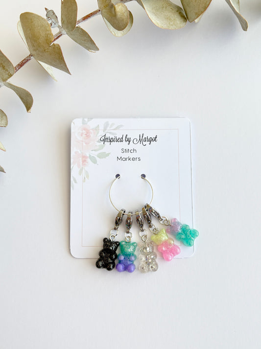 Gummy bear stitch markers - 6pk